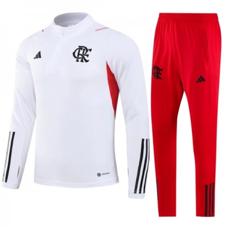 CR Flamengo Quarter Zip Trenings Collegegenser Set 2023-24 Hvit